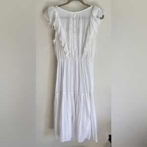 White Ruffled Cotton Dress